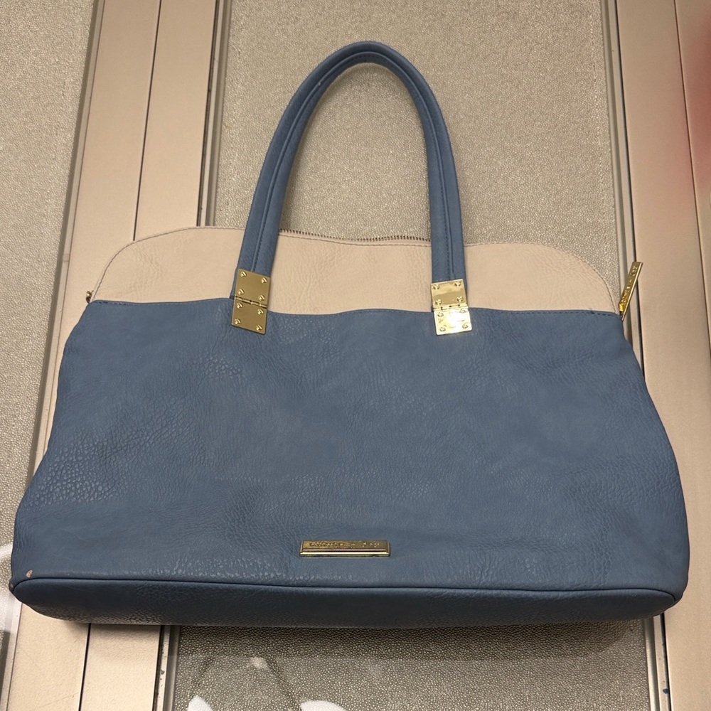Chic Blue and Cream Tote Bag
